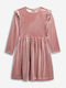 Children's Dress Long Sleeve Velvet Coral