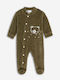 Funky Baby Bodysuit Long-Sleeved Velvet Green