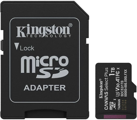 Kingston Canvas Select Plus microSDHC 1TB U3 V30 A1 UHS-I 150MB/s с адаптер