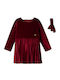 Children's Dress Long Sleeve Velvet Red