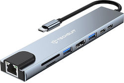 Techsuit Netbridge 8 In 1 (H2) USB-C Docking Station με HDMI 4K PD Ethernet Techsuit Netbridge 8 In 1 (H2) USB-C Docking Station με HDMI 4K PD Ethernet