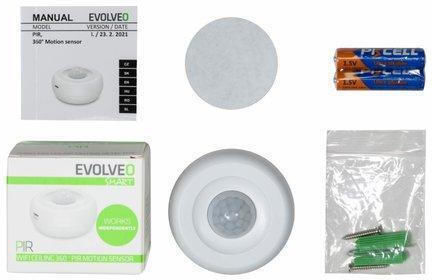 Evolveo Kabelloser Wi-Fi Bewegungsmelder Überwachung 360° Erkennungswinkel Reichweite 6m