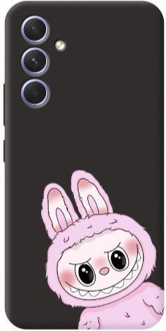 Samsung A35 Labubu 6 Black Colored Silicone TPU Mobile Phone Case