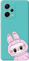 Xiaomi Poco X5 Labubu 6 Turquoise Colored Silicone TPU Case Xiaomi Poco X5 Labubu 6 Turquoise Colored Silicone TPU Case