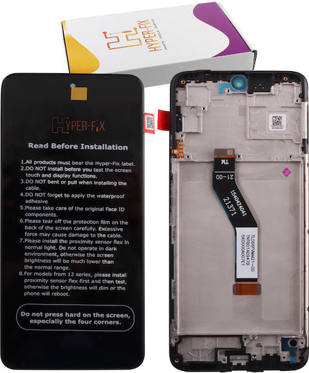 Hyper Fix O ecran cu Mecanism Tactil și Cadru pentru Xiaomi Redmi Note 11S, Note 11, Poco M4 Pro 5G (Negru)