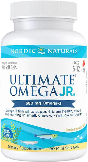 Nordic Naturals Ultimate Omega Junior Рибено Масло 680мг 90 Меки Капсули с Вкус Ягода