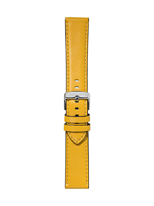Morellato Croquet Leather Strap Yellow 22mm