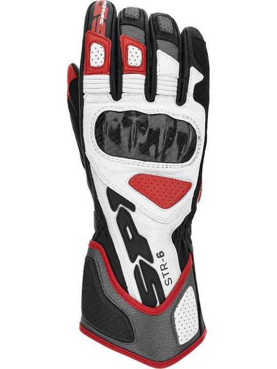 Spidi STR-6 Herren Motorradhandschuhe Leder Rot
