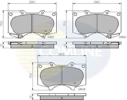 Τακακια Εμπροσθια Comline Mitsubishi Pajero Iv V8_w V9_w 2006-2006 3.8 V6 2006-0-toyota Hilux Viii 17-134.5-77.2 Cbp31201-421