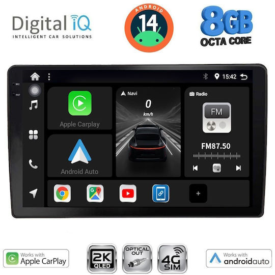 Digital IQ Ηχοσύστημα Αυτοκινήτου για Audi A4 2008-2015 (Bluetooth/USB/WiFi/GPS/Apple-Carplay/Android-Auto) με Οθόνη Αφής 10"