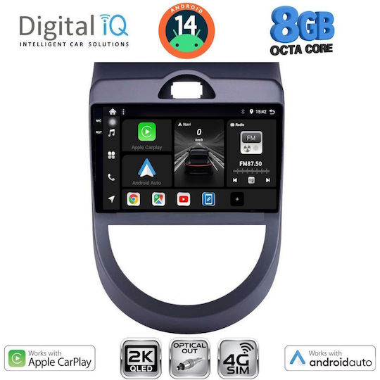 Digital IQ Car Audio System for Kia Soul 2008-2013 (Bluetooth/USB/WiFi/GPS/Apple-Carplay/Android-Auto) with Touch Screen 9"