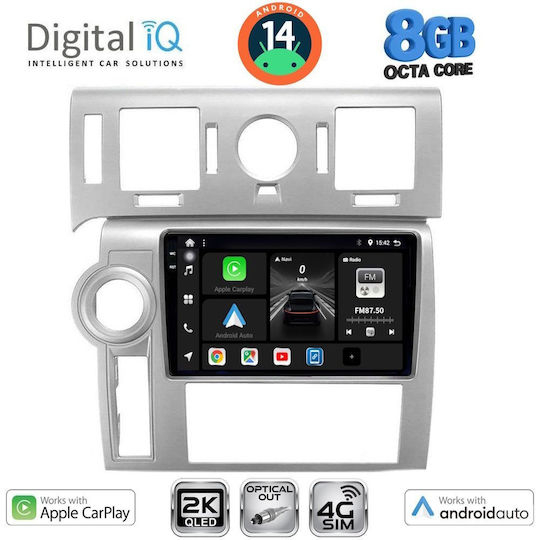 Digital IQ Car Audio System Hummer H2 2008-2009 (Bluetooth/USB/WiFi/GPS/Apple-Carplay/Android-Auto) with Touch Screen 9"