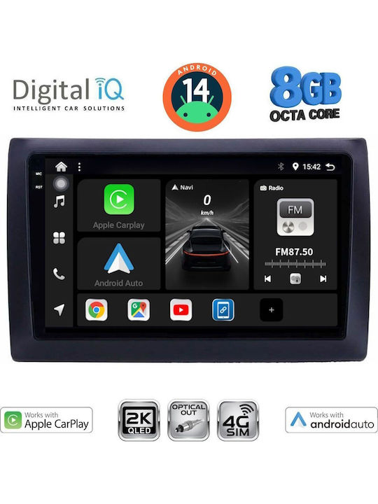 Digital IQ Car Audio System for Fiat Stilo 2001-2007 (Bluetooth/USB/WiFi/GPS/Apple-Carplay/Android-Auto) with Touch Screen 9"