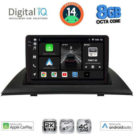Digital IQ Car Audio System for BMW X3 (E83) 2003-2010 (Bluetooth/USB/WiFi/GPS/Apple-Carplay/Android-Auto) with Touch Screen 9"