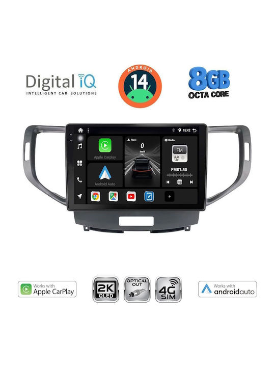 Digital IQ Car Audio System for Honda Accord 2008-2013 (Bluetooth/USB/WiFi/GPS/Apple-Carplay/Android-Auto) with Touch Screen 9"