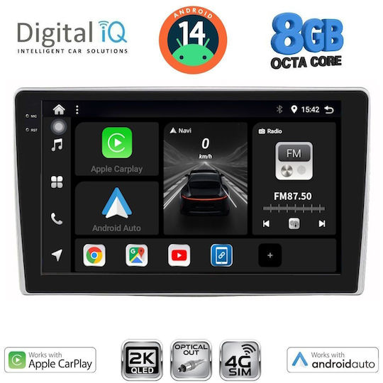 Digital IQ Car Audio System for Alfa Romeo Mito 2008-2018 (Bluetooth/USB/WiFi/GPS/Apple-Carplay/Android-Auto) with Touch Screen 9"