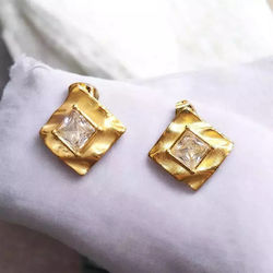 Earrings Made Of Gold Plated Steel
