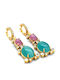 Dimitrios Exclusive Earrings made of Silver Gold Plated with Stones