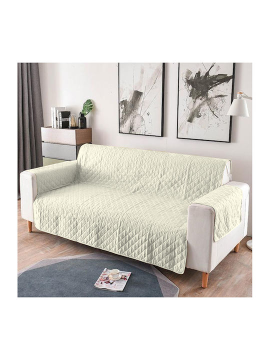 Pucioasa Elastische Abdeckung für Dreisitziges Sofa Cream Butter 1Stück LJD24693