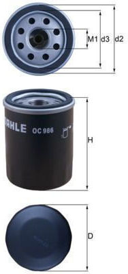 Mahle Oil Filter Oc 986