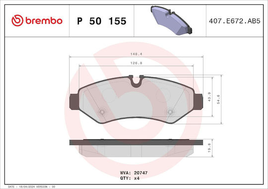 Brembo Brake Pad Set Disc Brake P 50 155
