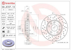 Brembo Brake Disc 09.a727.1x