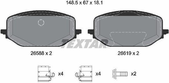Textar Brake Pad Set Disc Brake 2658801