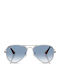 Ray Ban Unisex Sunglasses with Silver Metal Frame and Blue Gradient Mirror Lens RB3925 003/3F