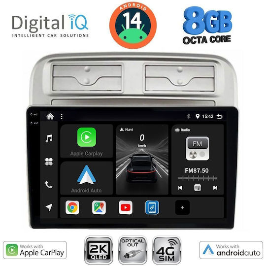 Digital IQ Ηχοσύστημα Αυτοκινήτου για Fiat Grande Punto 2005-2012 (Bluetooth/USB/WiFi/GPS/Apple-Carplay/Android-Auto) με Οθόνη Αφής 9"