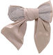 Satin Glam Bow Strass & Metal Clip Golden Beige