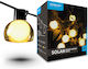 Modee Lighting Set of 12 Hanging Solar Lights Garland with Warm White Light IP44
