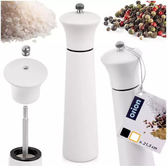 Orion Manual Pepper Mill Wooden in White Color 21.5cm