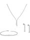 Set with Necklace , Earrings & Bracelet from White Gold 14K with Stones