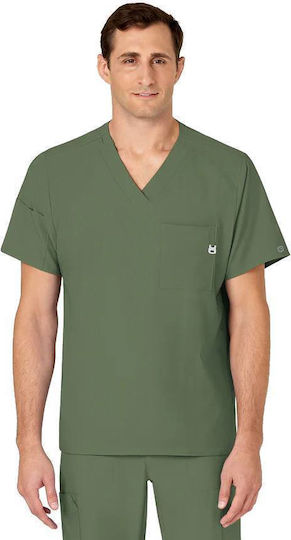 WonderWink W123 V-neck Ανδρική Ιατρική Μπλούζα Πράσινη