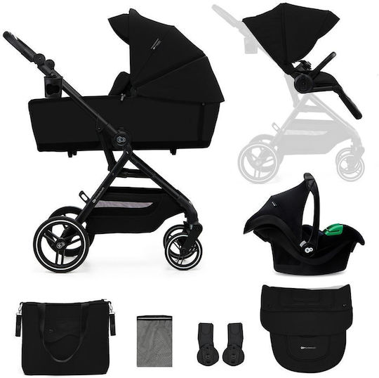 Kinderkraft Yoxi Ρυθμιζόμενο Καρότσι 3 σε 1 Kατάλληλο για Nεογέννητο Μαύρο 10.9kg
