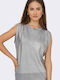 Women's Sleeveless Sweater Silver