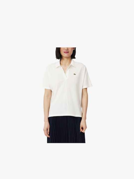 Lacoste Γυναικεία Polo Μπλούζα Λευκό