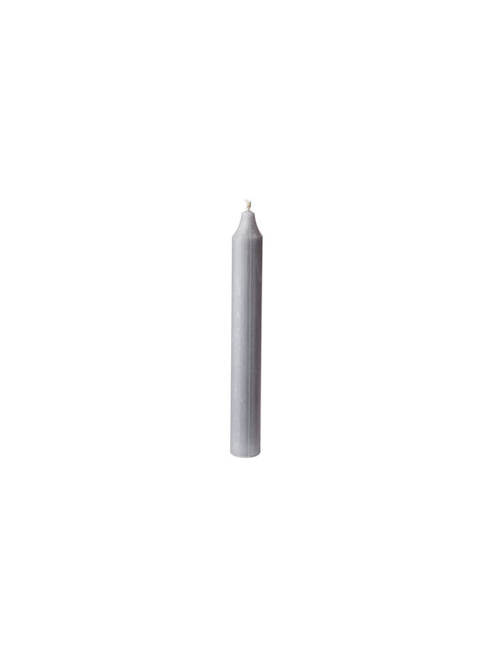 Candle Rustic Light Gray Tapered Style Ø2.2 X H18 Cm