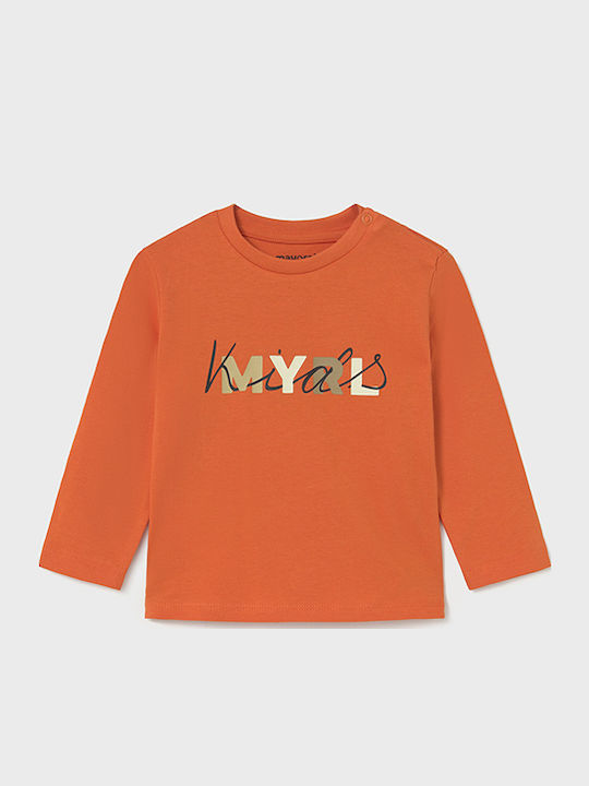 Mayoral Kids' Shirt Long Sleeve Orange Basic