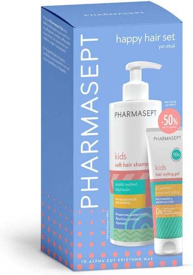 Pharmasept Happy Hair Set Promo Kids Soft Hair Shampoo Care Set 400ml & Soft Hair Styling Gel 100ml