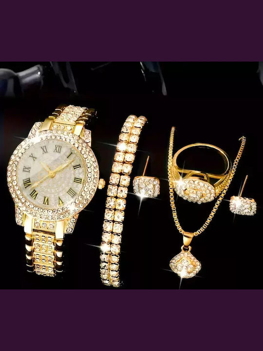 Women's Watch with Gold Metal Bracelet