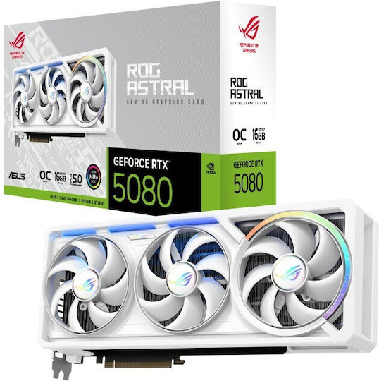 Asus GeForce RTX 5080 16GB GDDR7 ROG Astral White OC Edition Graphics Card