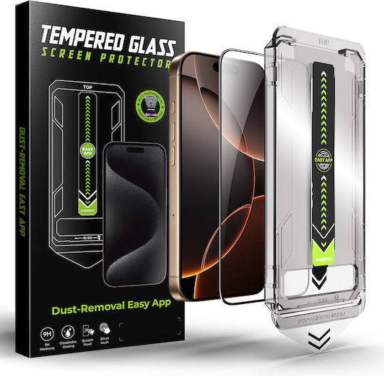 Techsuit Tempered Glass Negru (iPhone 14 Pro)