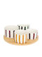 Secret de Gourmet Ceramic Dessert Tower Stand 4 Slots Beige Ø25xY7.5cm 4 Pieces