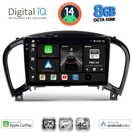 Digital IQ Ηχοσύστημα Αυτοκινήτου για Nissan Juke 2009-2020 (Bluetooth/USB/WiFi/GPS/Apple-Carplay/Android-Auto) με Οθόνη Αφής 9"