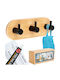 Orion Wall Hanger Wooden 3 Hooks Brown 13.5x3.2x4.5cm