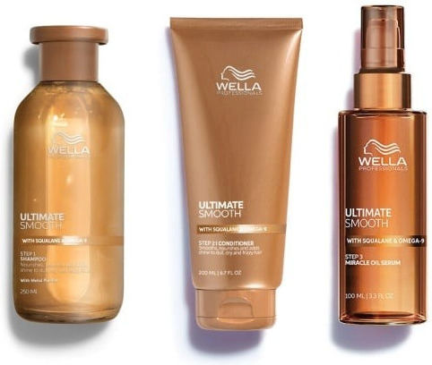 Wella Pro Ultimate Smooth Seturi Pentru Par Hidratare Pentru Păr Electrizat Cu Șampon Balsam Și Ulei 3 Bucăți