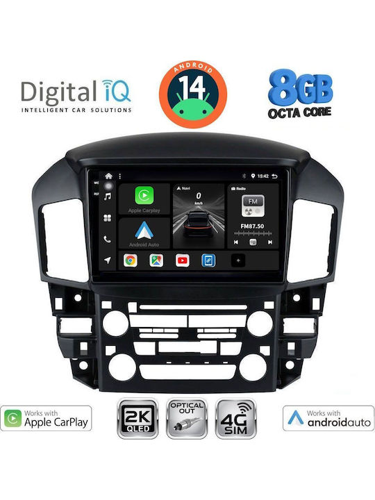 Digital IQ Car Audio System for Lexus RX300 1998-2003 (Bluetooth/USB/WiFi/GPS/Apple-Carplay/Android-Auto) with Touch Screen 9"
