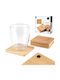 Orion Coaster Wooden with Stand Brown 9.7x10cm 4pcs