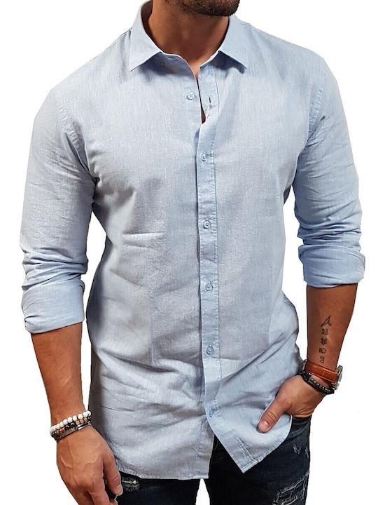 Vittorio Artist Langärmlig Leinen Hemd Light Blue